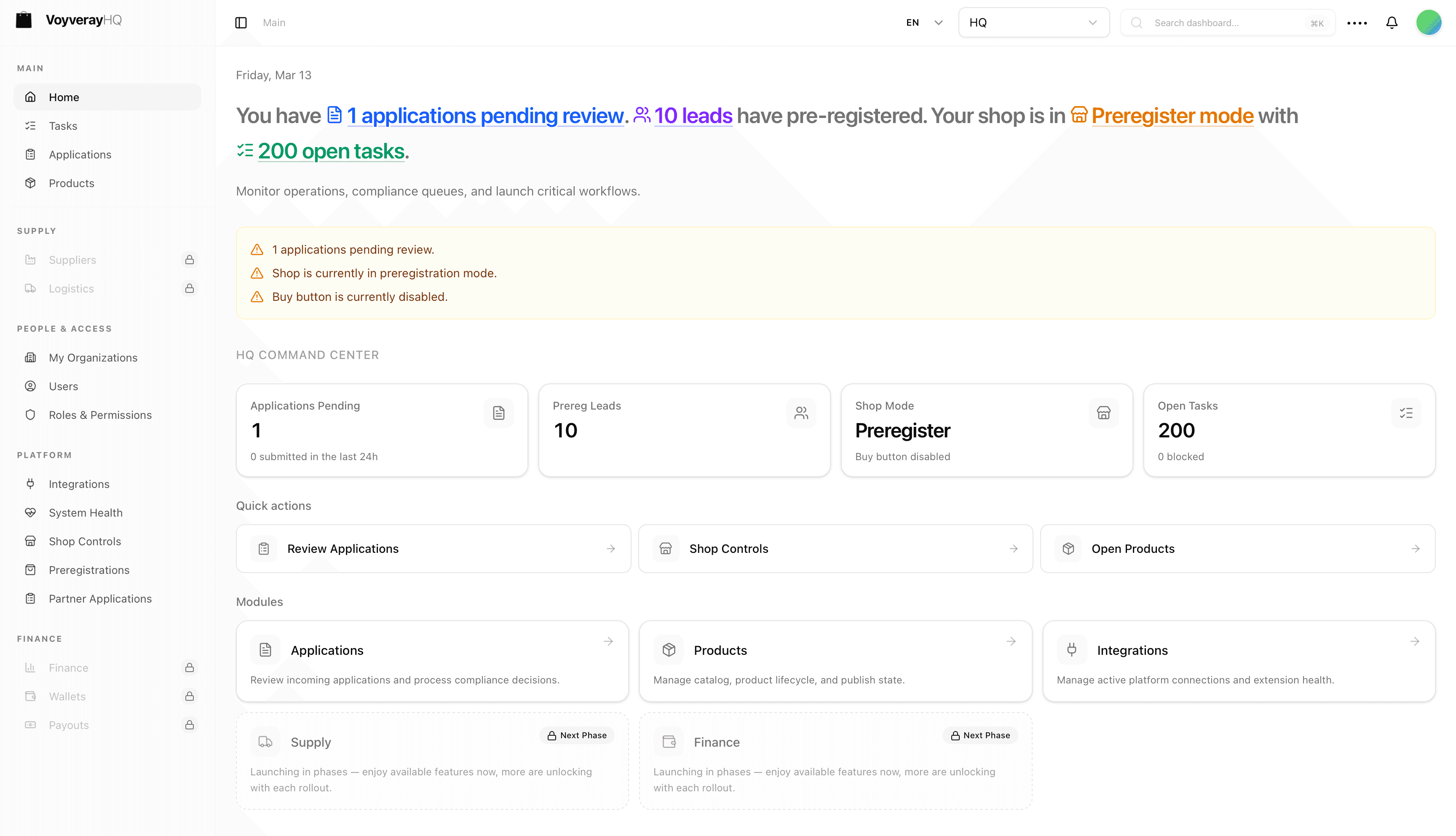 您的合作伙伴控制台